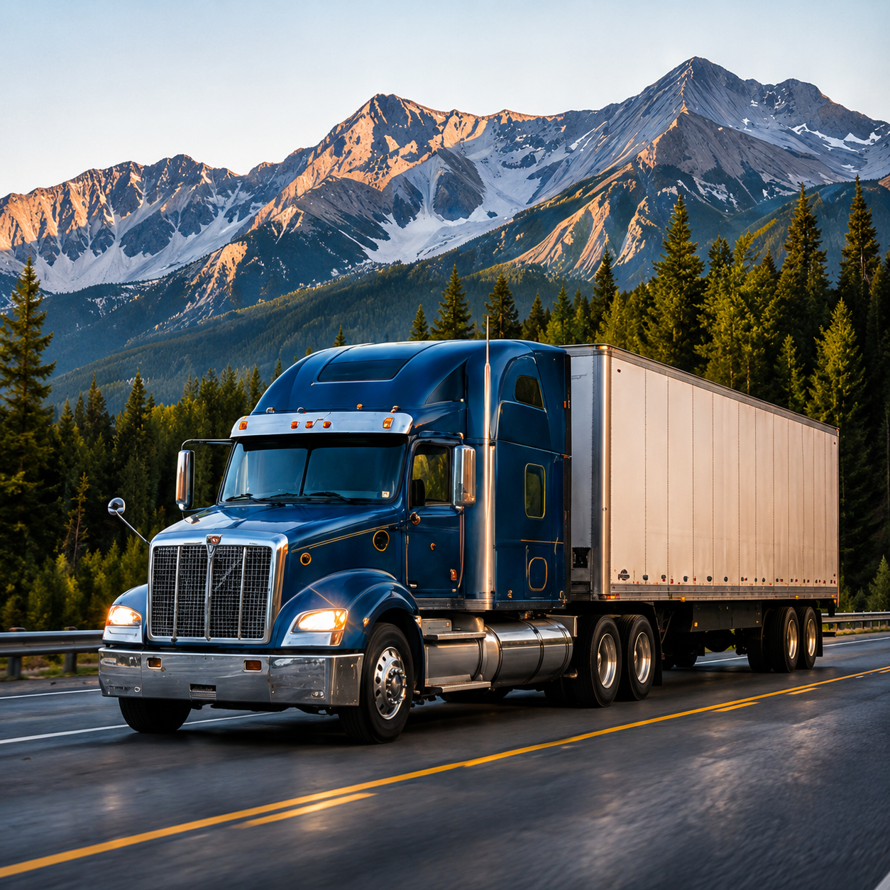 Truck on Alberta highway